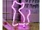 Pembe Kedi Neon Led Işıklı Usb Girişli Masa Lambası