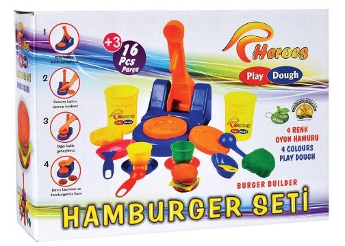 Eğitici Hamburger Oyun Hamuru Seti Hamburger 16 Parça