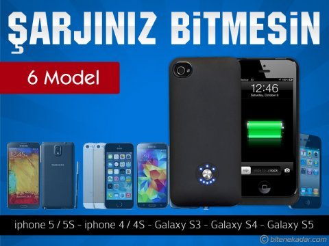 Şarjlı Kılıf - Koruyucu Arka Kapak: Iphone 4S/5S/5G - Samsung Galaxy Note 3 / S3/S4/S5