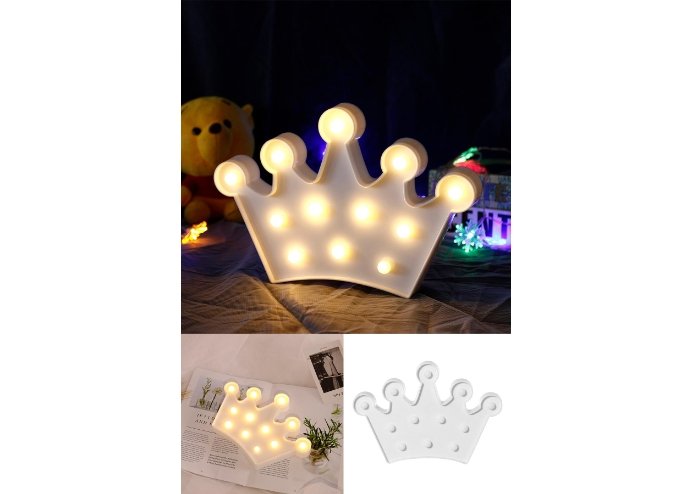 3D Dekoratif Kraliçe Tacı Model Led Masa ve Gece Lambası