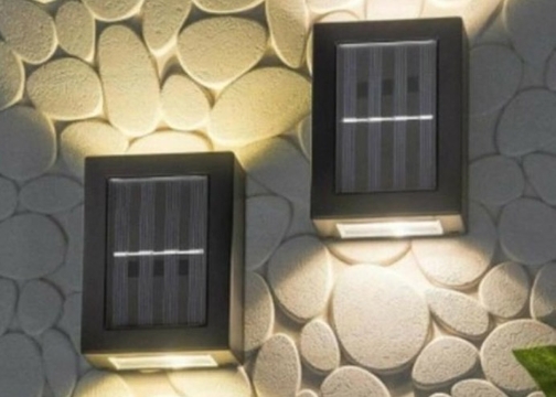 Çift Taraflı Duvar Lambası Güneş Enerjili Aydınlatma Aplik Işık (2 Adet)