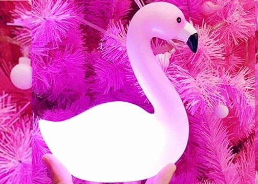 Led Işıklı Flamingo Masa Lambası