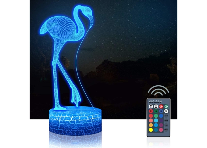 3D Işıklı Flamingo Gece Lambası Kumandalı