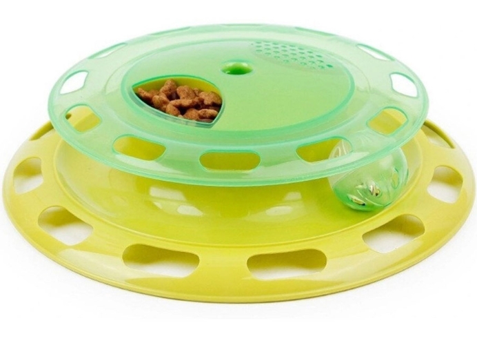 Döner Tablalı Kedi Yemek Yeme Kabı Eğlenceli Kedi Yemek Tabağı