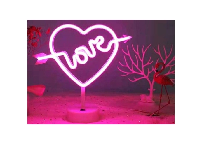 Neon Love Yazılı Masa Gece Lambası 
