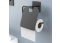 Kendiliğinden Yapışkanlı Siyah Paslanmaz Metal Kapaklı Tuvalet Kağıtlığı Aparatı