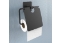 Kendiliğinden Yapışkanlı Siyah Paslanmaz Metal Kapaklı Tuvalet Kağıtlığı Aparatı
