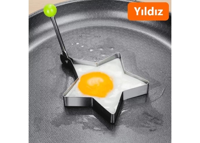 Metalik Yıldız Şeklinde Metal Omlet Yumurta ve Krep Kalıpları