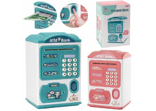 Parmak İzi Görünümlü Elektronik Şifreli Otomatik Kağıt Para Alan ATM Kumbara