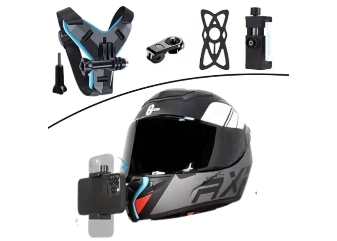 Motosiklet Kask Önü Takılan Telefon Tutucu Aparat