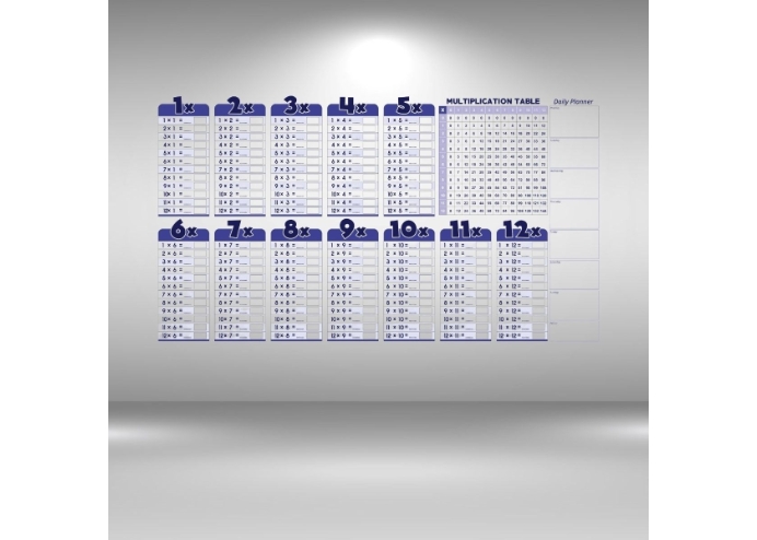 Statik Akıllı Kağıt İngilizce Çarpım Tablosu 100x56 Cm