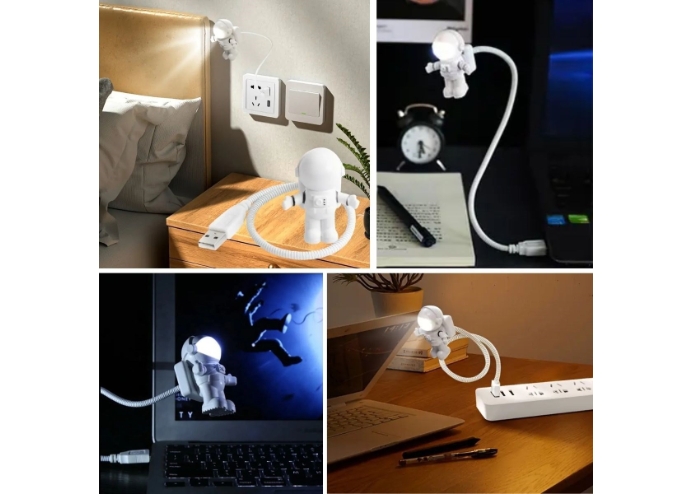 USB Astronot Gece Lambası Kitap Okuma Işığı